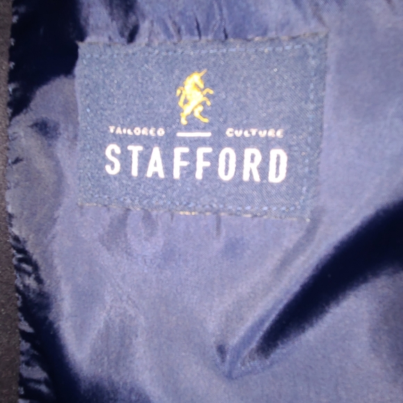 Stafford Mens Navy Suit Blazer Sport Coat Size 46S - Picture 3 of 3